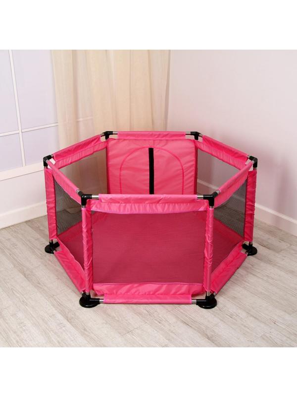 Манеж детский «Играем вместе» розового цвета, размер — 130 × 130 × 65 см