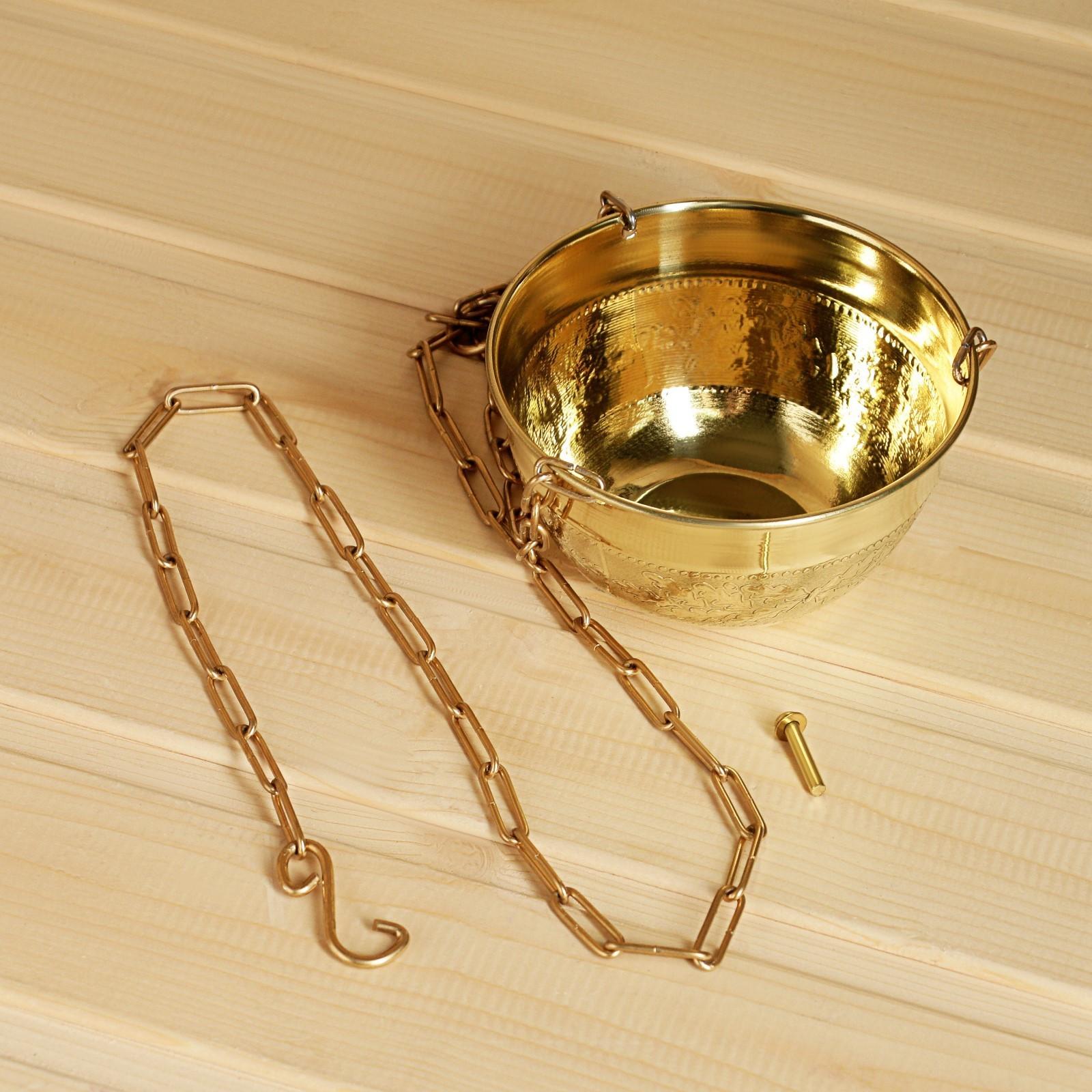 Чаша для трав и гималайской соли, подвесная с дозатором d=12см, V=0,4л