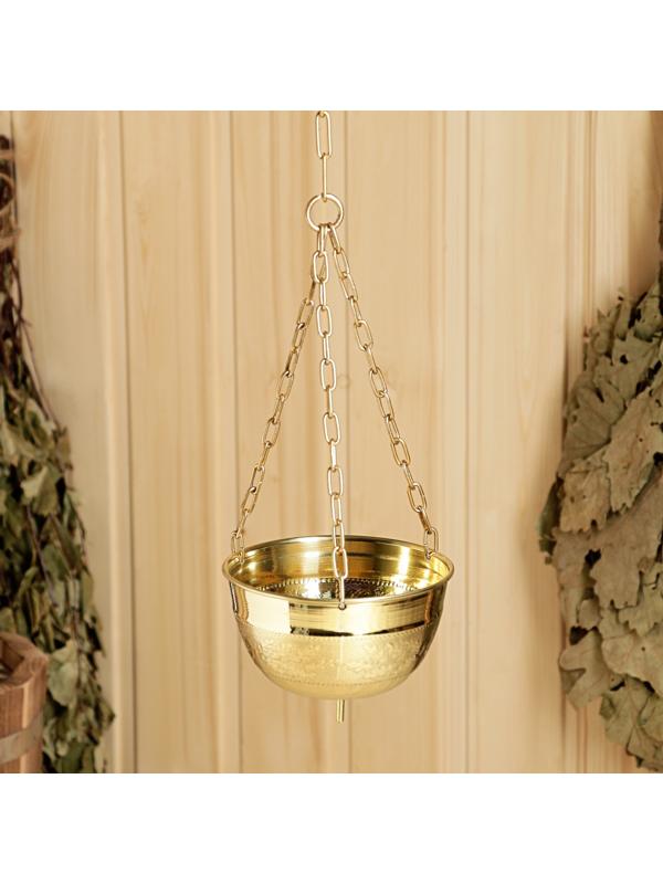 Чаша для трав и гималайской соли, подвесная с дозатором d=12см, V=0,4л