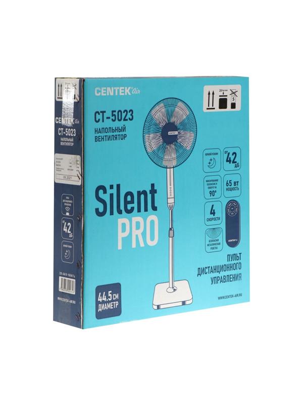 Вентилятор Centek CT-5023, напольный, 65 Вт, 44.5 см, 4 скорости, белый
