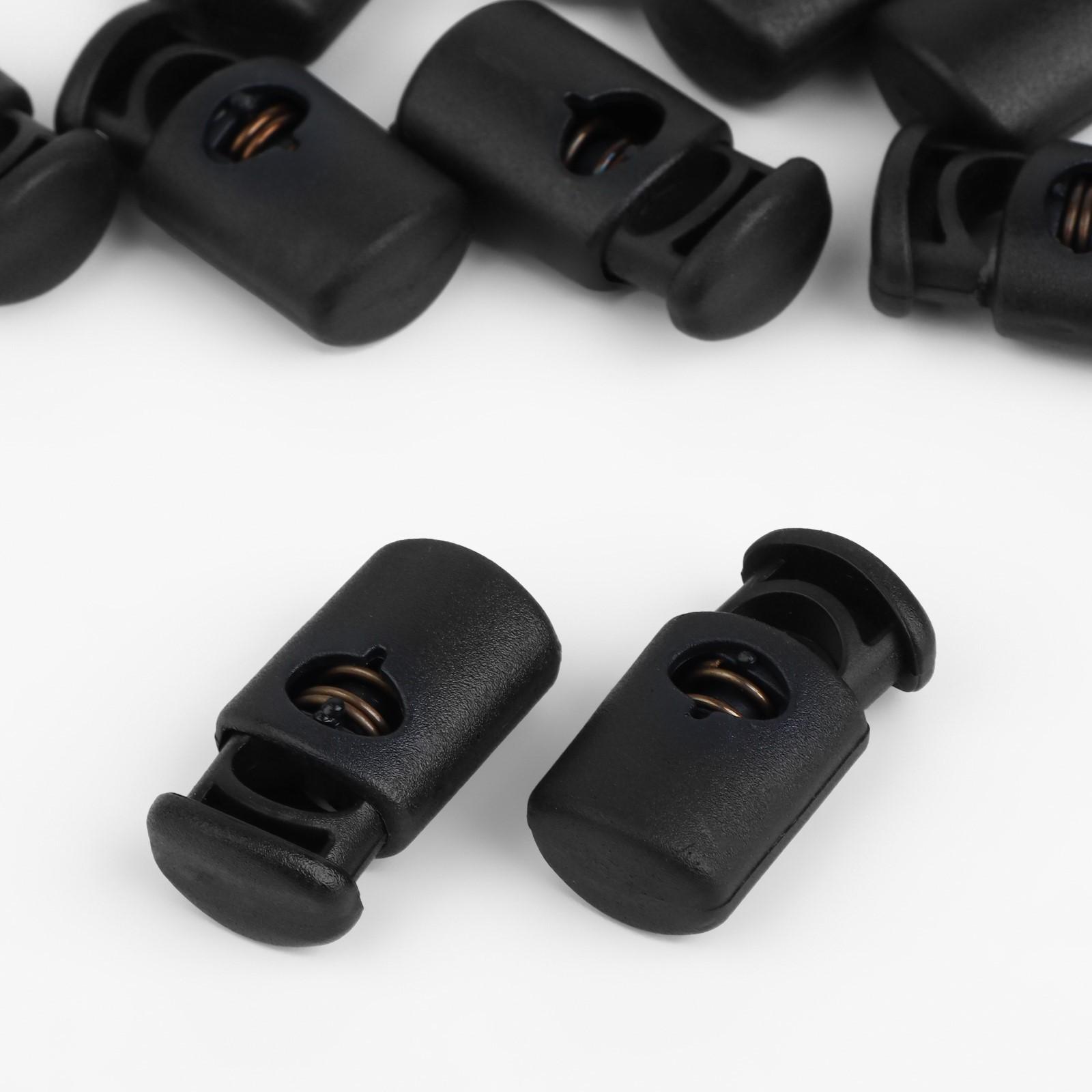 Фиксатор для шнура, 27 × 15 мм, цвет чёрный