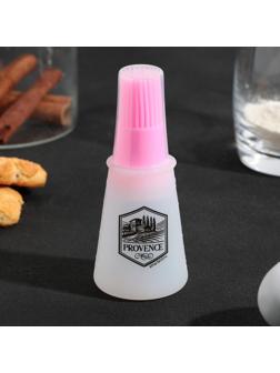 Кисть для масла «Прованс», 11.8 х 5.2 см, силикон, цвет розовый