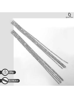 Серьги висячие со стразами 