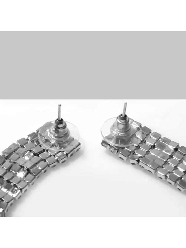 Серьги висячие со стразами 