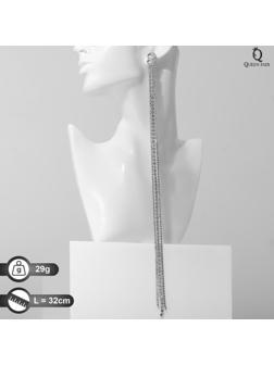 Серьги висячие со стразами 