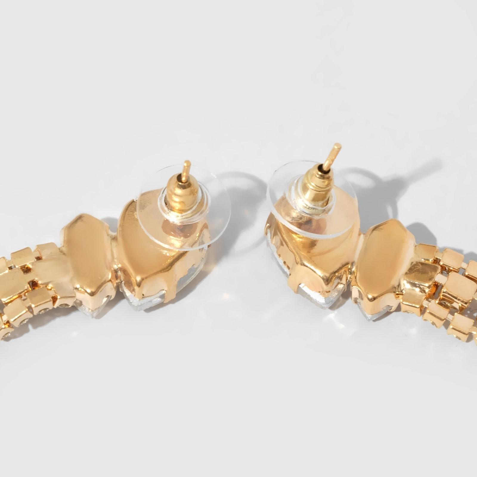 Серьги висячие со стразами 