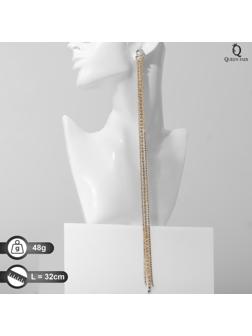 Серьги висячие со стразами 