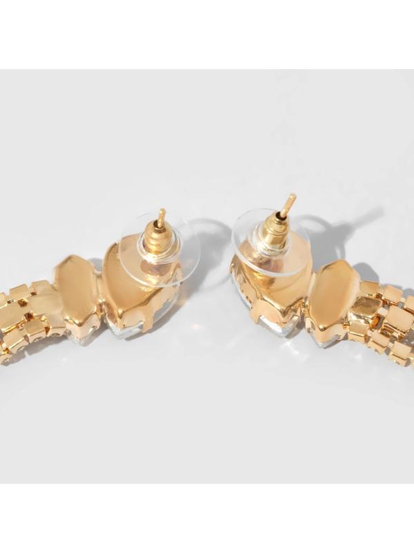 Серьги висячие со стразами 