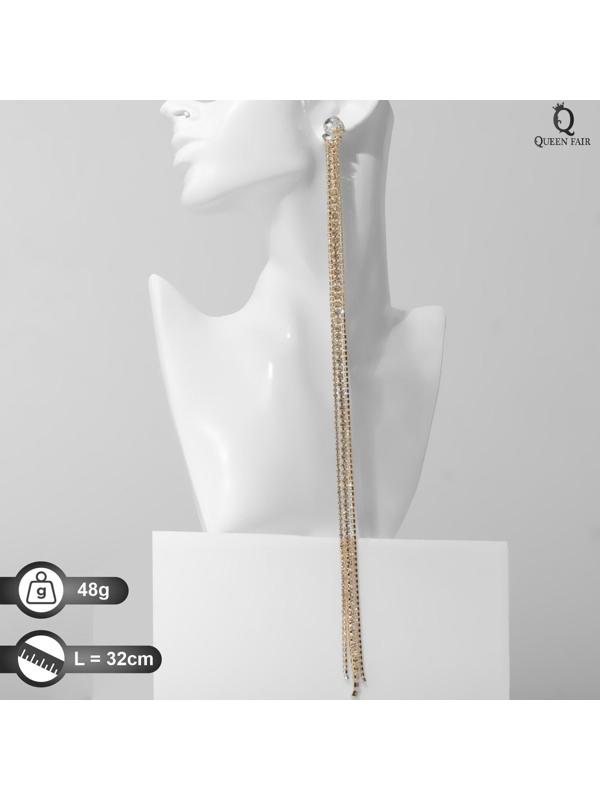 Серьги висячие со стразами 