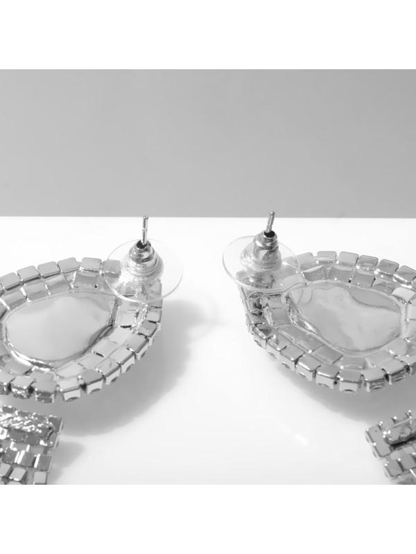 Серьги висячие со стразами 