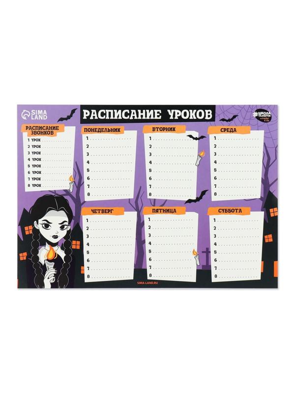 Расписание уроков «Девочка с косичками»‎ бумажное, А4