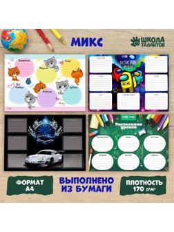 Школьные расписания «Школьное время»‎ бумажное, А4, цвет МИКС