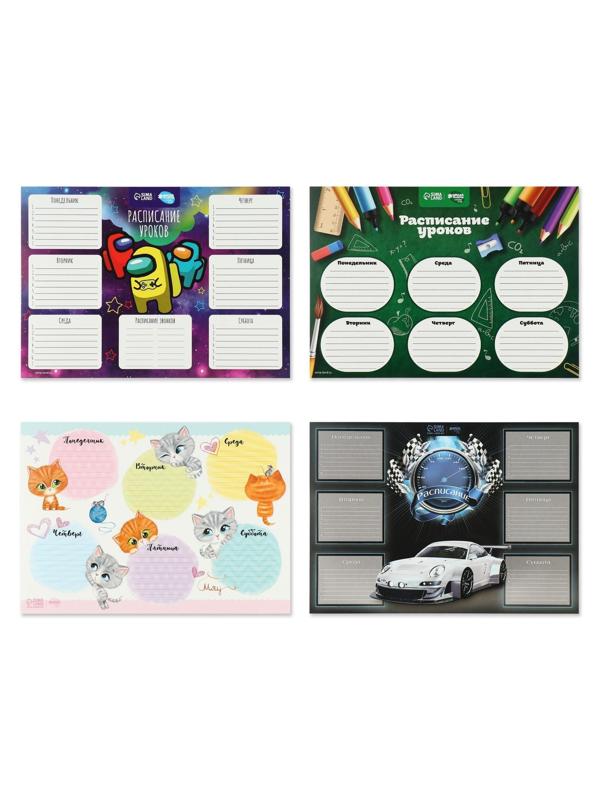 Школьные расписания «Школьное время»‎ бумажное, А4, цвет МИКС
