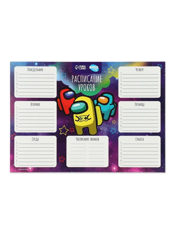 Школьные расписания «Школьное время»‎ бумажное, А4, цвет МИКС