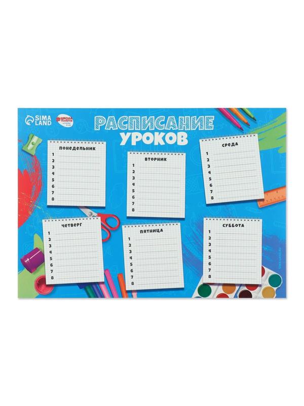 Школьное расписание «Для самых умных»‎ бумажное, А4, цвет МИКС