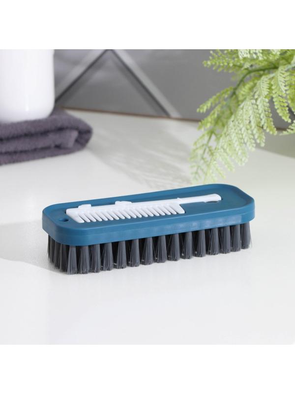 Щетка универсальная Доляна, с дополнительной щёткой для очистки ворса, 14×5,5×3,5 см, щетина 2 см