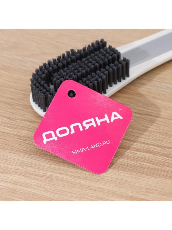 Щетка с ручкой Доляна, с дополнительной щёткой для узких мест, 19,6×5×3 см, щетина 1,6 см