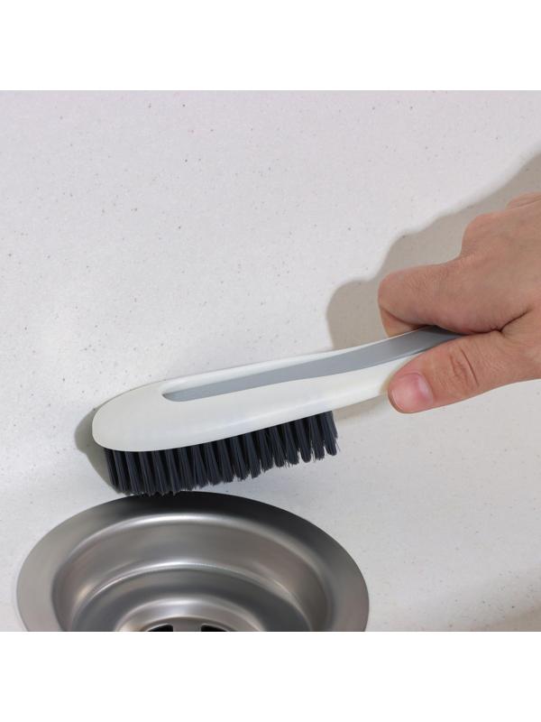 Щетка с ручкой Доляна, с дополнительной щёткой для узких мест, 19,6×5×3 см, щетина 1,6 см