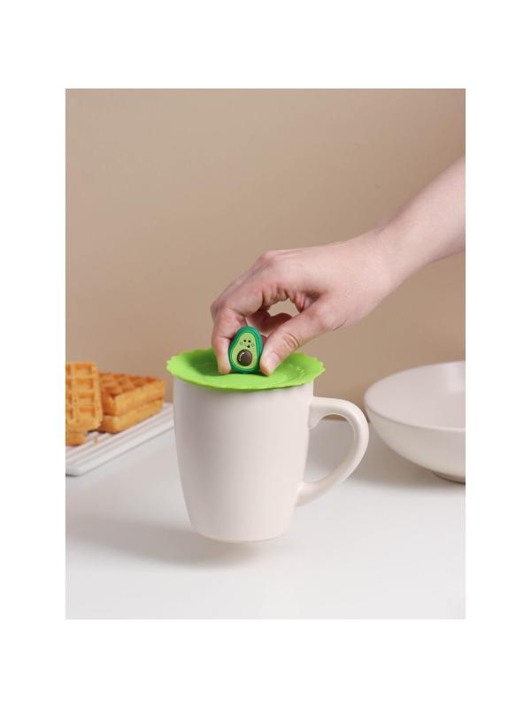 Силиконовая крышка-невыкипайка Доляна «Авокадо» d=10 см, цвет зелёный