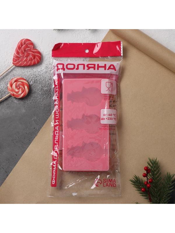 Форма для мороженого с крышкой Доляна «Снеговик», 18×9×2 см, цвет красный