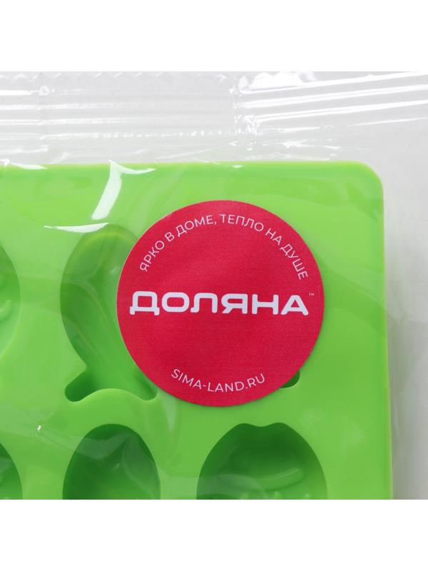 Форма силиконовая для мармелада Доляна «Рыбки», 18,5×14×1 см, 36 ячеек (2,5×1,5 см), цвет зелёный