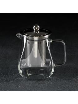 Чайник стеклянный заварочный с металлическим ситом «Бингли», 500 мл