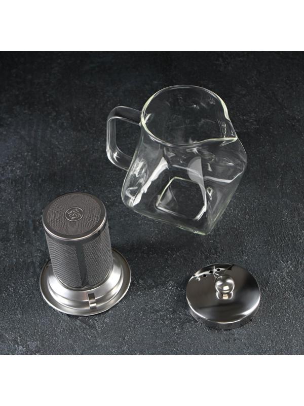 Чайник стеклянный заварочный с металлическим ситом «Бингли», 500 мл