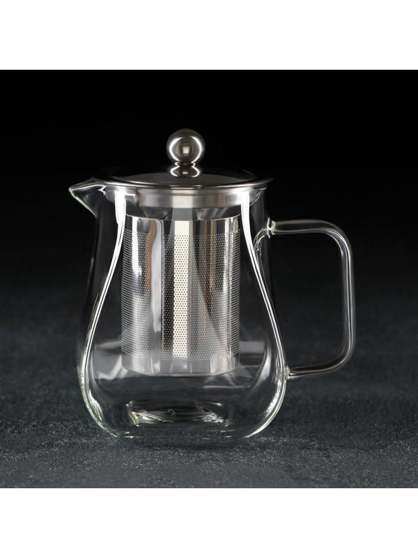 Чайник стеклянный заварочный с металлическим ситом «Бингли», 500 мл