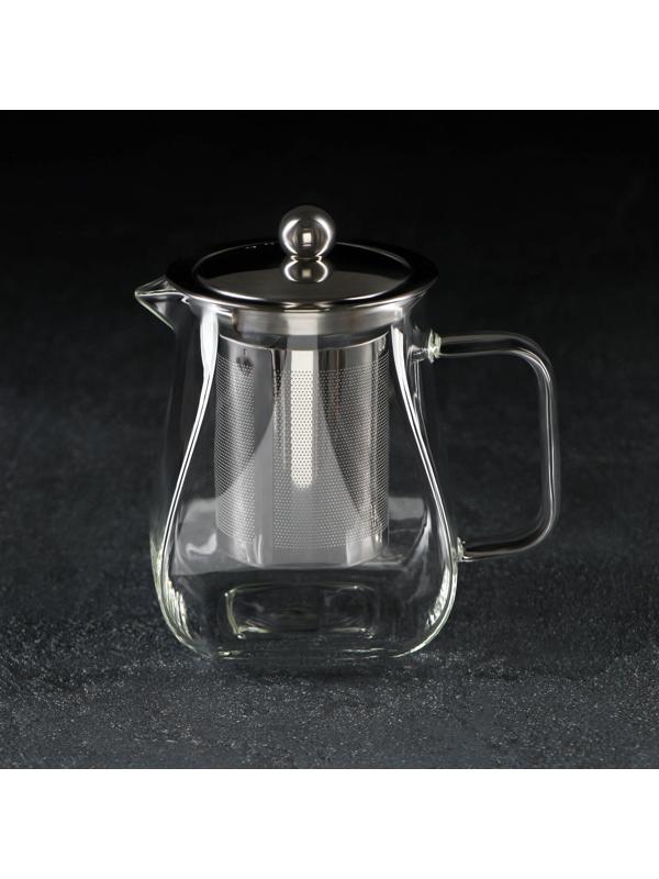Чайник стеклянный заварочный с металлическим ситом «Бингли», 500 мл