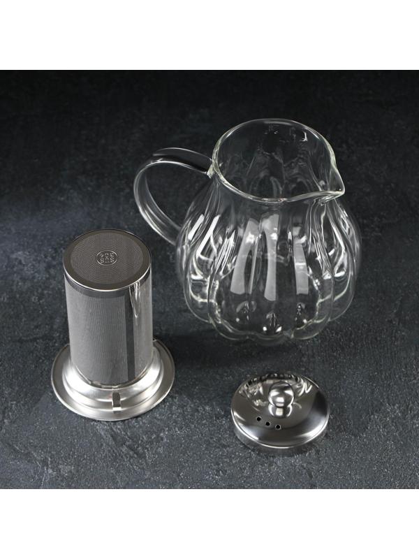 Чайник стеклянный заварочный с металлическим ситом «Глори», 1 л