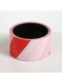 Лента оградительная, красно-белая, ширина 5 см, 50 м