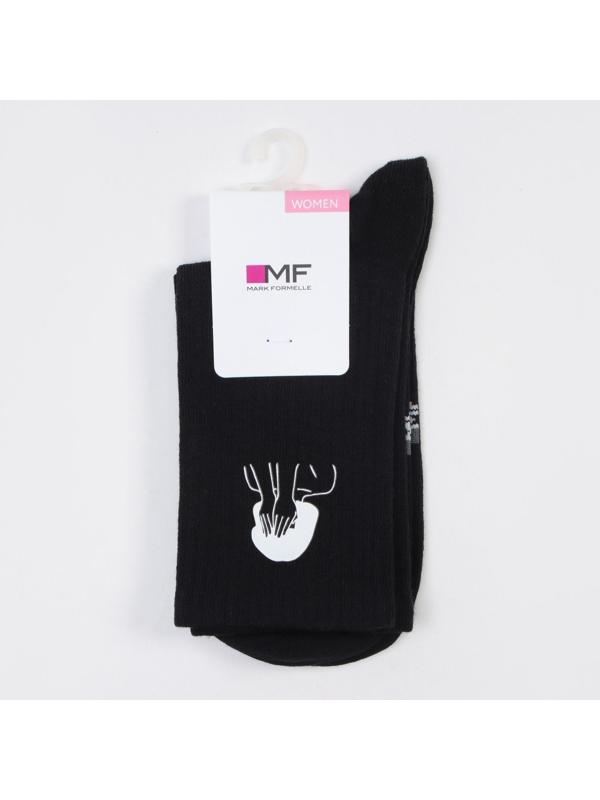 Носки женские, цвет чёрный, размер 23-25