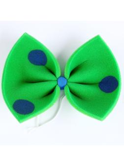 Карнавальный бант «Клоун», зелёный с голубым горохом, 25 х 20 см, поролон