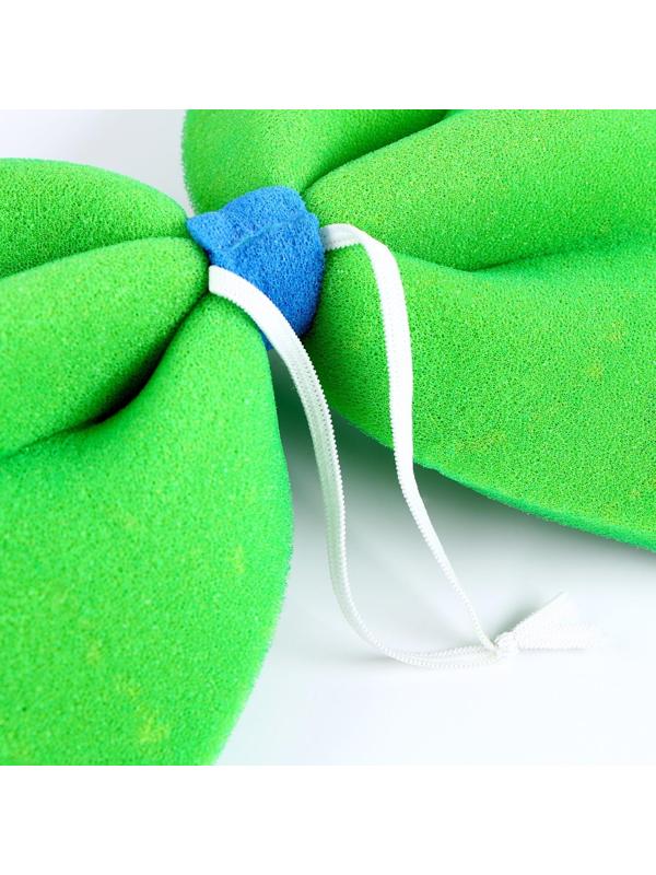 Карнавальный бант «Клоун», зелёный с голубым горохом, 25 х 20 см, поролон