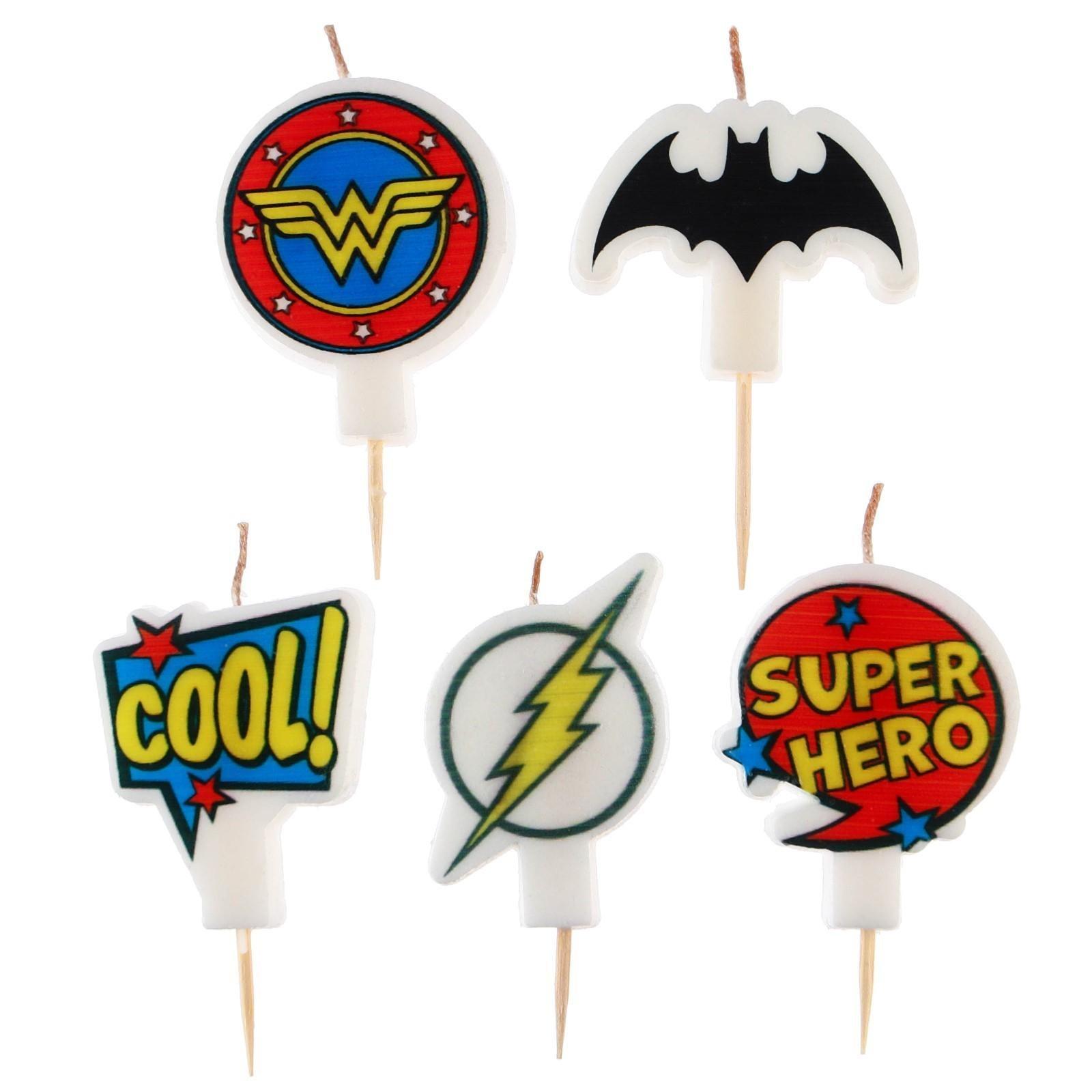 Свеча в торт набор, Супер герои, 5шт