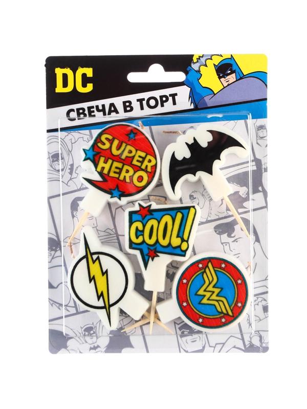Свеча в торт набор, Супер герои, 5шт