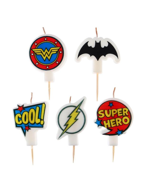 Свеча в торт набор, Супер герои, 5шт