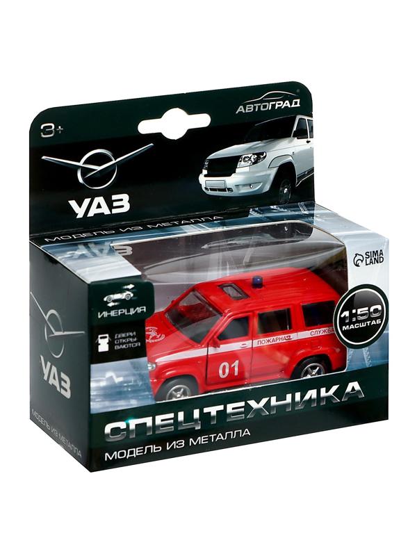 Машина металлическая «УАЗ Патриот. Пожарная служба», инерция, 1:50