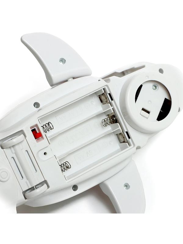 Акула «Шестерёнки», свет и звук, работает от батареек, цвет белый