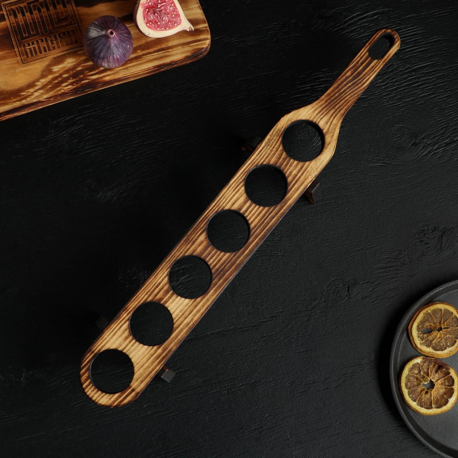 Доска для подачи в обжиге Wild Kitchen, шотница, 45,5×6,5×6 см, цельный кедр