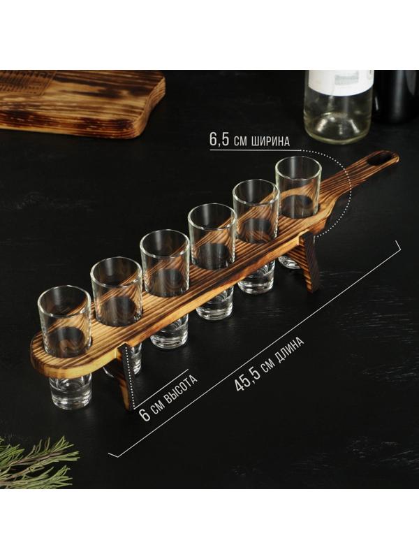 Доска для подачи в обжиге Wild Kitchen, шотница, 45,5×6,5×6 см, цельный кедр