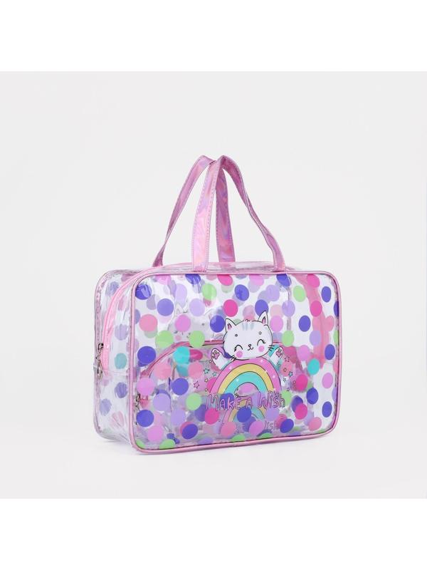 Набор косметичек 2 в 1, цвет розовый