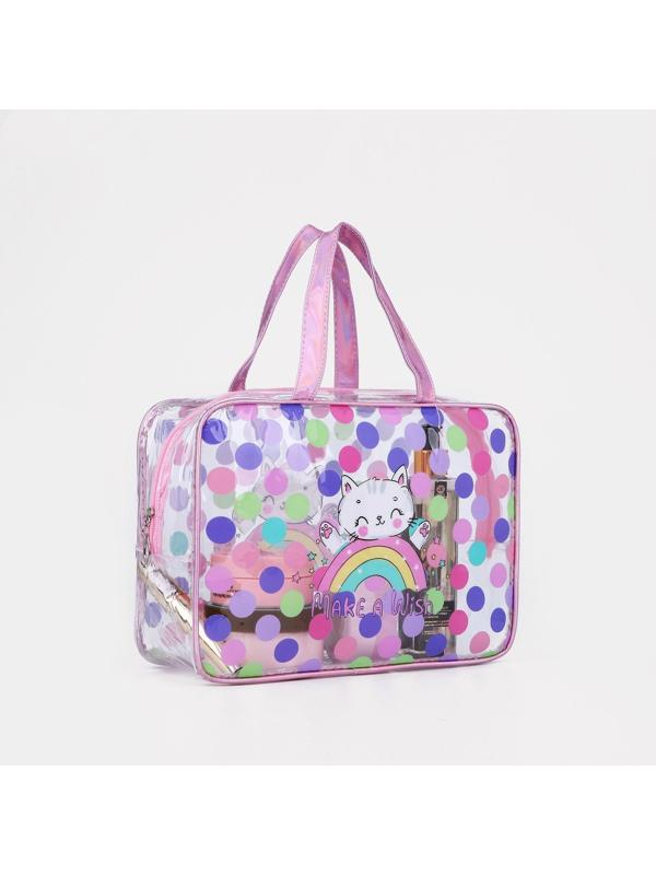 Набор косметичек 2 в 1, цвет розовый