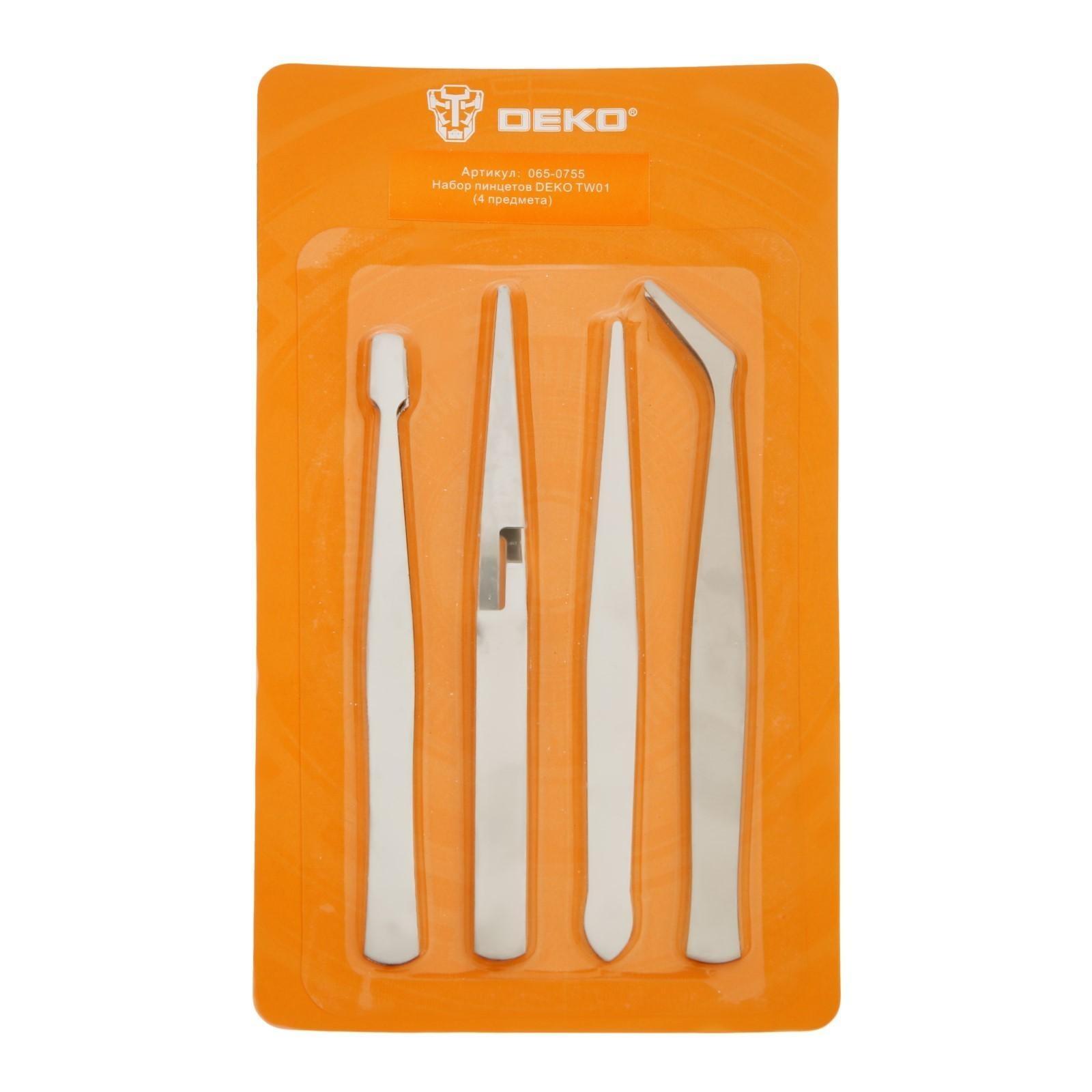Набор пинцетов DEKO TW01, 4 предмета