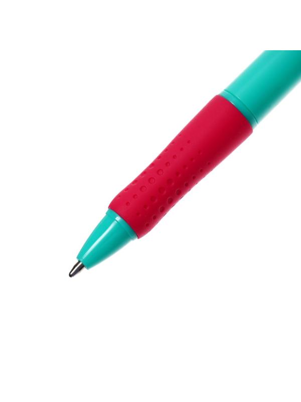 Ручка шариковая автоматическая 1,0 мм корпус МИКС с резиновым держателем