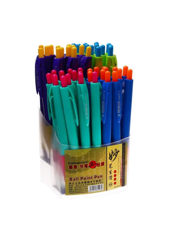 Ручка шариковая автоматическая 1,0 мм корпус МИКС с резиновым держателем