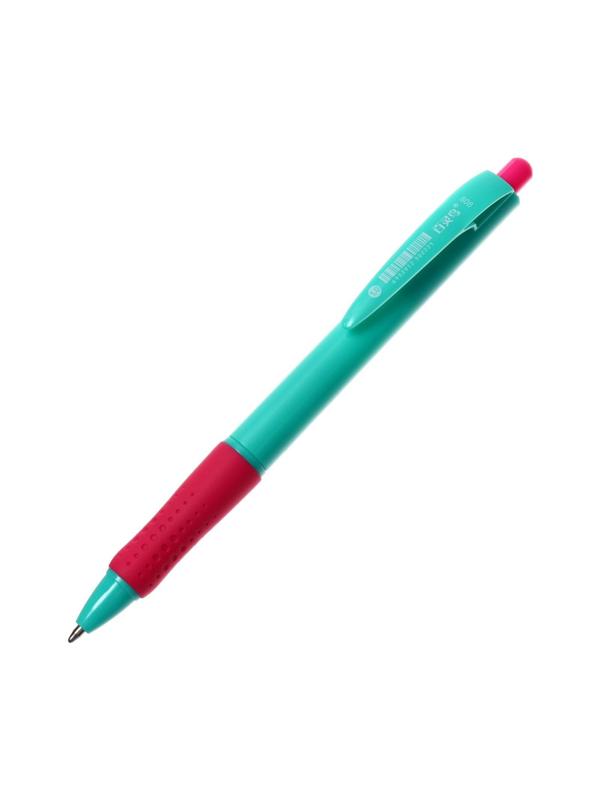 Ручка шариковая автоматическая 1,0 мм корпус МИКС с резиновым держателем