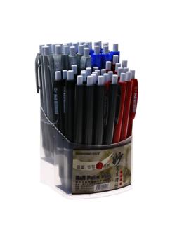 Ручка шариковая автоматический 1,0 мм корпус МИКС с резиновым держателем