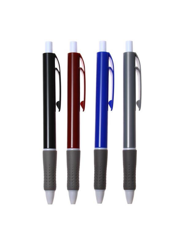 Ручка шариковая автоматический 1,0 мм корпус МИКС с резиновым держателем