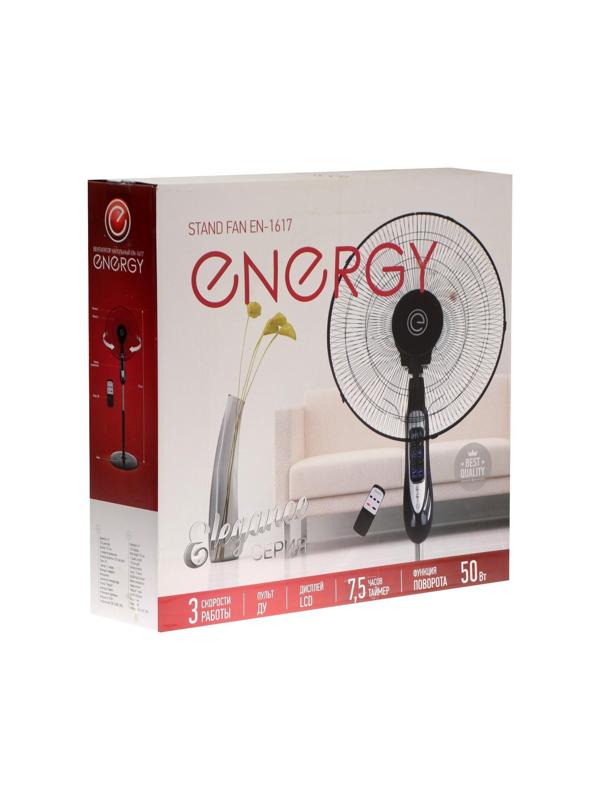 Вентилятор ENERGY ELEGANCE EN-1617, напольный, 50 Вт, 3 скорости, 40 см, чёрный